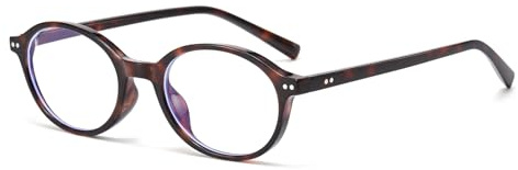 LJCZKA Oval Blue Light Glasses for Women Men Vintage Oval Frame Glasses Nerd Y2K Anti Eye Satrain Eyeglasses Clear Lens for Computer Gaming (Hawksbill, 0.0, x)