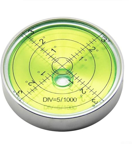 Zilimontt Niveau à bulle horizontal en métal 60 x 12 mm pour mesurer, haute précision, plage de 1°-3°, niveau rond en acier inoxydable pour outils et équipements d'atelier (C)
