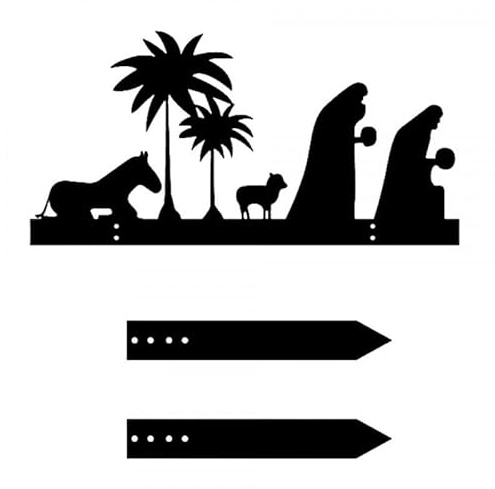 Fenteer 1 Silhouette Crèche Jardin Noël Piquet Métal Décoration Extérieure Accessoire Pelouse Piquet Ornement Jardin Convient Fête Noël Décoration Extérieure, Style C