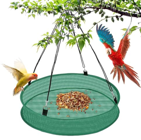 Vogelfutter Auffangschale Für Vogelhäuschen | Vogelfutterhaus Mesh Rund Futterspender | Vogelfutterstationen Für Draußen | Robuste Auffangschale Für Stieglitze Sperlinge Finken Und Meisen