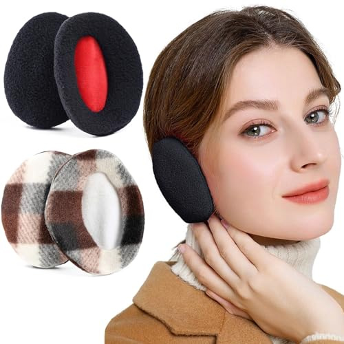 JYSNOW 2 paire Cache-Oreilles Sans Bande pour Homme et Femme, Cache-Oreilles pour I'hiver Chaud Coupe-Vent pour Temps Froid M, pour Extérieur, Cyclisme, Protecteurs avec Protection Oreille