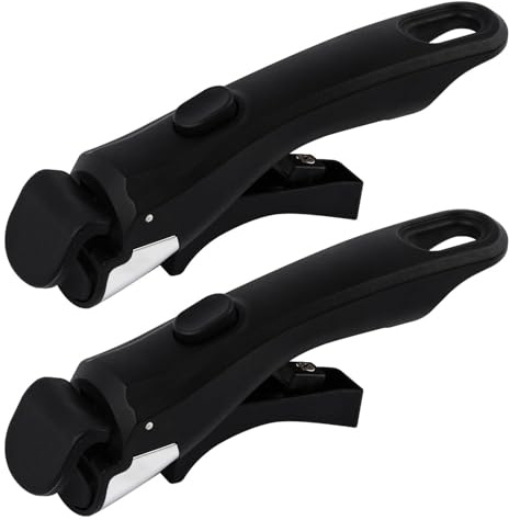 ktxaby 2 Pack Removable Pan Handle,19cm Long Universal Detachable Pot Handles, Anti-Scald Removable Handles,Tool-Free Cookware Handle Replacement for Pots, Pans & Grill Pans(Black)