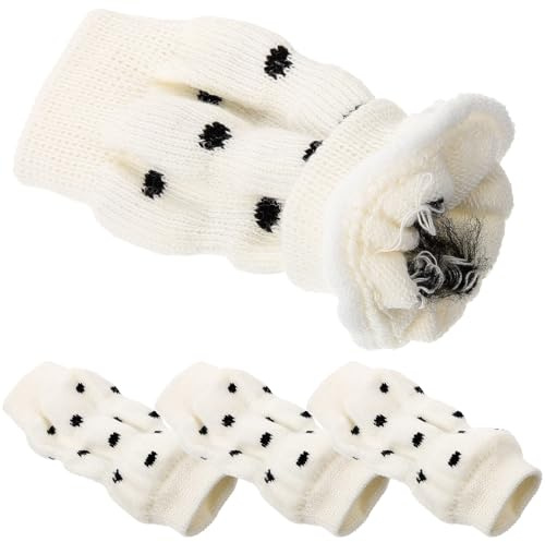 Mipcase 4 Stück Pack Hunde Beinwärmer aus Baumwolle Elastische Beinsocken für Haustiere Rutschfester Hundebeinschutz Warme Beinstulpen für Hunde (l)