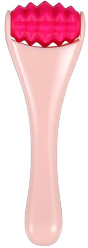 Rullo Contorno Occhi Rosa in Abs e Silicone per Massaggio Viso | Uso Domestico e Viaggio, Aiuta a Distendere la Pelle e Attenuare Linee Sottili, Formato Portatile