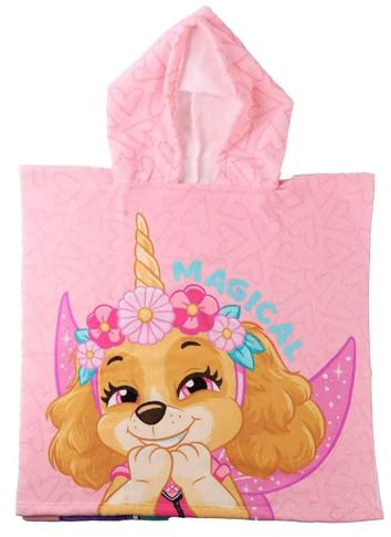 Poncho Paw Patrol Niño y Niña - Poncho Infantil Paw Patrol con Capucha y Secado Rápido, Toalla Poncho Niños, Playa, Piscina y Verano, Baño Infantil Ligero y Absorbente