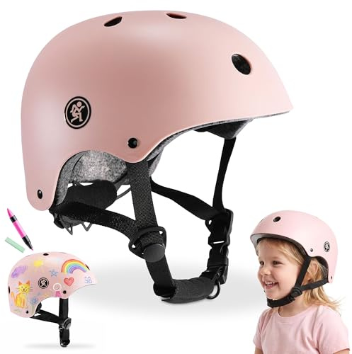 HyperMotion Kinderhelm Rosa Matt, Größe S (46-56 cm), Außenschale PP, Innenschale EPS, Fahrrad, Roller, Skateboard, Laufrad, Kinder 2-8 Jahre, 280 g, 1 Stück