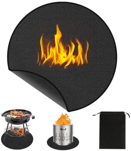 W Rxkiocs 60 cm runt brandsäkert underlag, grillunderlägg, skydd av golvet