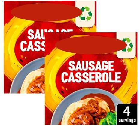 Sausage Casserole Recipe Mix, Pack of 2, Blended with Tomato, Paprika and Oregano, No Artificial Flavours, Serves 4, 35g