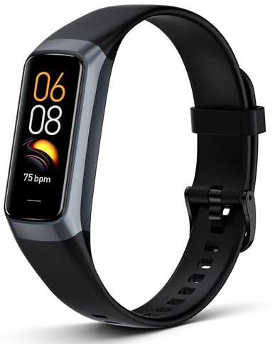 TOCMSNHG Fitness Tracker, Activity Tracker with 24/7 Heart Rate Blood Oxygen Sleep Monitor, Multiple Sport Modes Step Counter with 1.1 AMOLED Touch Color Screen, Blood Pressure Watch for Women Men