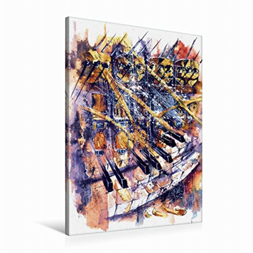 Premium Textil-Leinwand 60 x 90 cm Hoch-Format Piano in Jazz | Wandbild, HD-Bild auf Keilrahmen, Fertigbild auf hochwertigem Vlies, Leinwanddruck von Thomas Weisenberger