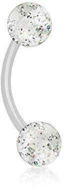 Tapsi´s Coolbodyart Augenbrauen Piercing Chirurgenstahl Damen & Herren [Curved Bioflex] 8 mm | Lippenpiercing Stecker | Rook Piercing | Augenbrauenpiercing | Intimpiercing CBACXL2_160844C