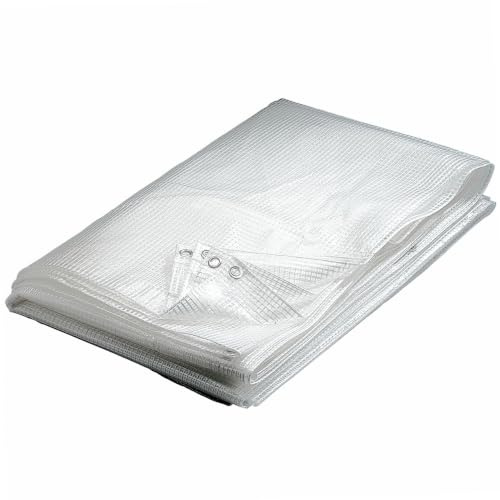 WERKA PRO Bâche 160 g/m² Polyéthylène Armé Ø4 4 x 6 m Transparente | Aluminium, robuste, anti-UV, usage jardin et terrasse, bricolage, découpable, multifonctions