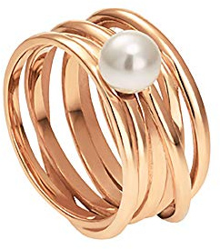 Heideman Ring Damen Serpens Edelstahl Perle weiß poliert | Zeitlose Geschenkidee zum Geburtstag oder Jahrestag für Freundin, elegant kombinierbar, hautfreundlich und nickelfrei