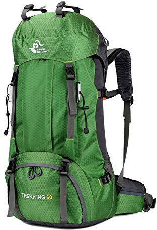 free knight 60L Wasserdichter Rucksack, ultraleichter, packbarer Kletterfischer Reiserucksack Tagesrucksack, handliche Faltbare Camping Outdoor-Rucksack-Tasche mit Regenschutz(Grün)