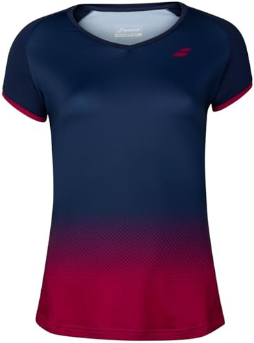 Babolat Unisex Kinder Compete Cap Sleeve Top G Unterhemd, Blau (Estate Blue/Rot (Vivacious Red), 6-8 años