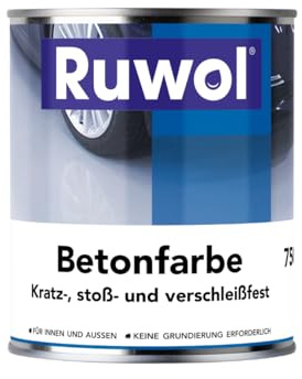 Ruwol Betonfarbe Betongrau (RAL 7023) 750 ml - Betonfarbe außen frostsicher - Bodenfarbe Außen- fassadenfarbe sockelfarbe Farbe für Beton, Holz, Stein - Innen & Außen - Terrassen und Einfahrten