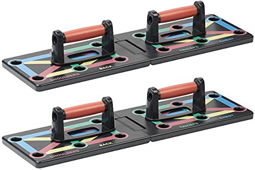 Newgen Medicals Liegestütz-Fitnessgeräte: 2er Pack 9in1-Multifunktions-Liegestütz-Brett mit abnehmbaren Handgr. (Push-Up Fitnessgeräte, Unterarmtrainer)