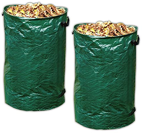 2er Set Laubsack Rasensack 120 Liter Gartensack Gartenabfallbehälter Abfall Sack für Gartenabfall Gartenabfallsack