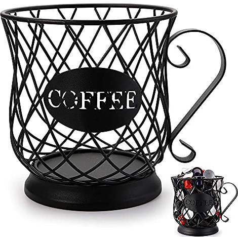 Whcctl Kaffeekapselkorb, Kaffee Pod Halter Korb, Kaffee Kapsel Lagerung Korb, Kaffeekorb, Kaffeepadständer, Halter für Kaffeekapseln, Zur Aufbewahrung Von Kaffeekapseln Und Früchten, Schwarz (A)