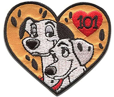 Disney 101 Dalmatiner Herz Perdita Pongo - Aufnäher, Bügelbild, Aufbügler, Applikationen, Patches, Flicken, zum aufbügeln, Größe: 6,2 x 5,5 cm