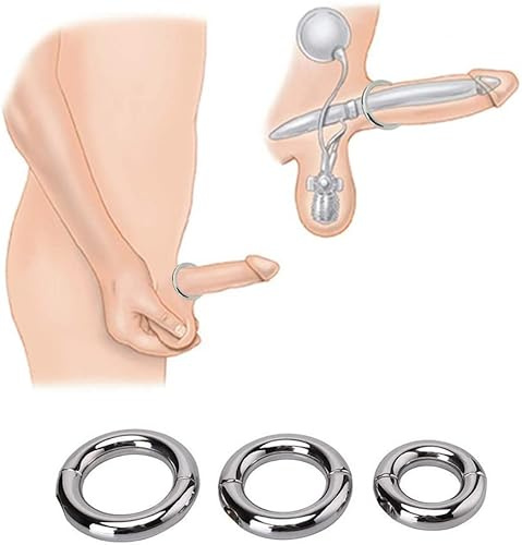SHAIMS Edelstahl -Hodenglätter -Hahnring for Männer Enhancer -Keuschheitsringe mit Schraubenschlüssel und Schraube 39 mm/45 mm/50 mm, Penisringe (Size : 45mm)