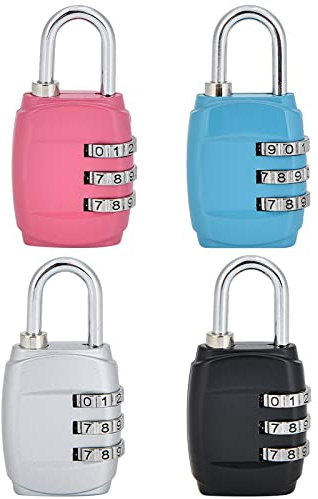 4PCS Luggage Locks - 3 Digit Combination Padlocks, Resettable Code Locks for Suitcase, Outdoor, Gym Locker, Zip