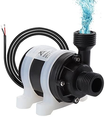 HSEAMALL DC 12V Mini Pompa dell'acqua, Pompa dell'acqua Sommergibile Senza Spazzole 800L/H 5M con Staffa in Silicone, Pompa Anfibia per Laghetto Acquario Stagno Serbatoio di Pesce