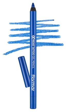 Flormar Extreme Tattoo Gel Pencil 012 Blue Dream, hochpigmentierter Gel-Kajal, mattes Finish, wasserfest & wischfest, langanhaltend, für Kajal, Lidstrich & Smokey Eyes, 1,2 g