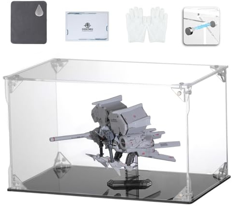 COOLTAKU Clear Acrylic Display Case, Front-Open Door with Magnetic Buckle, Assemble Display Box, Dustproof Protection Showcase for Figures, Collections, Models, Toys (10x6x6 inch, 25x15x15 cm)
