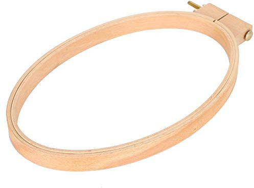 Telaio da Ricamo in Legno con Vite Cerchio Ovale Regolabile Telaio a Punto Croce Telaio per Ricamo a Punto Croce Fai-da-te Cucito Pratico 29,5 X 20 Cm