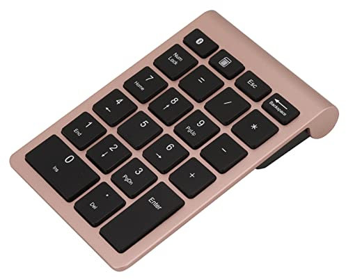 KOSDFOGE Bluetooth-Nummernblock, BT304 22 Tasten, Kabellose Nummernblöcke, Kompatibel Mit Bluetooth 5.0, Tragbarer Nummernblock Für Laptop, PC, Desktop(Roségold)