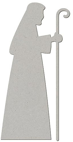 Pappe Krippenfigur - Betender Josef V2-5-50 cm Basteln Deko, Pack mit:100 Stück, Höhe:27cm hoch
