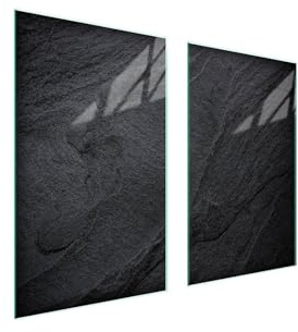 TMK ArtDeko Herdabdeckplatte 1 Teilig 40x52 + 35x52 cm - Spritzschutz Herdabdeckung – Herdschutz aus Sicherheitsglas – Robust, Hygienisch & Rutschfest– Schutz für Induktion, Ceran, Gas & Elektro
