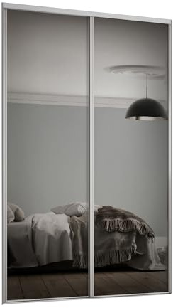 Spacepro Kit Porta Armadio Scorrevole, Acciaio Inossidabile Vetro, Bianco, 610mm