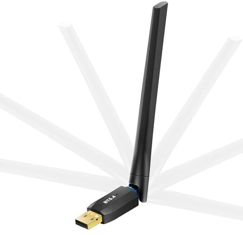 USB Bluetooth per PC 2 x 5dbi, 5.4 Bluetooth PC(EDR+BT), Chiavetta Bluetooth per PC, Adattatore Bluetooth, Plug-and-Play, per PC, Desktop, Laptop Compatibile con Windows 11/10/8.1/7