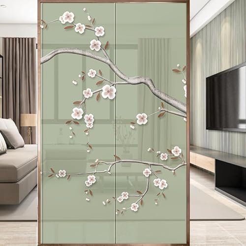 Sichtschutzfolie 3D Fensterfolie Glasdekorfolie PVC für Badezimmer Kinderzimmer Küche,Schlafzimmer Wohnzimmer Esszimmer Büro Hotels Klassenzimmer 44.5x300 cm Kleine Blume