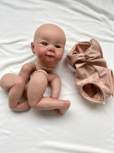 MineeQu 19 tum Färdig dockstorlek Redan målade kit Livsliknande Reborn babydocka-delar med detaljerade målningsvener Realistiska nyfödda vakna dockor med extra kropp
