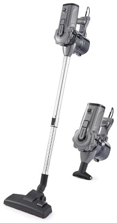 GEEPAS Upright Vacuum Cleaner | 2-in-1 Corded Stick & Handheld Vacuum 240V for Carpet Hard Floor | Bagless HEPA Filter Lightweight Wall Mounted Cyclonic Suction 5m Power Cord | 600W Black