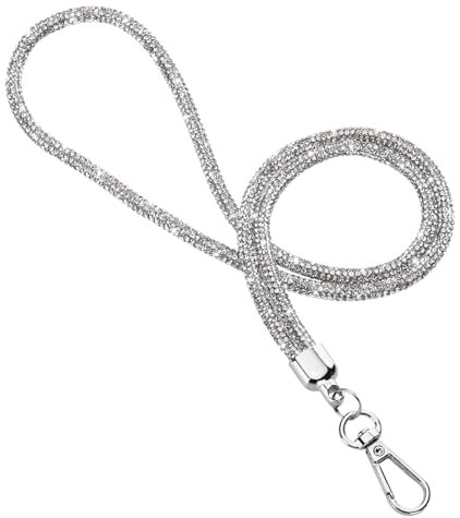 Soleebee Chaîne de téléphone portable universelle à porter autour du cou - Avec strass bling - Chaîne pour femme - Cordon de téléphone portable à accrocher - Compatible avec tous les smartphones,