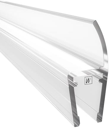 WAKA PRO-L Joint de porte de douche et lèvre de douche de qualité supérieure, optiquement transparent, de 6 à 8 mm, longueur : 2000 mm, joint de porte de douche de qualité supérieure