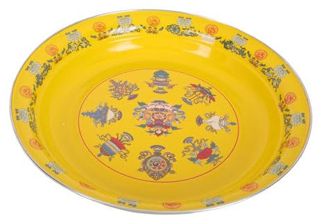 SHOWERORO Snack Plate Large Enamel Serving Plate Heatproof Multifunctional Fruit Dish 30cm Multicolor