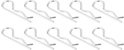 sourcing map 10 Stück 4 mm x 75 mm verzinkter Karbonstahl R-förmige Federspinte R-Clips Splinte Federverschluss für Haushaltsgeräte, Sportgeräte, Automechaniker-Reparatur (weiß)