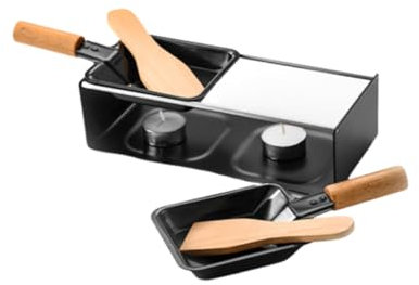Ciieeo Wooden Handle Mini Stove Cheese Melting Pan Non-Stick Coating Easy to Use for Outdoor Activities