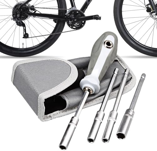 Screwdriver Socket Set - 4 Sizes Metric Socket Wrench Screwdriver Set | Cycle Repair Tool, Portable Socket Unscrew Tool for Screw 5.5mm, 7mm, 8mm, 10mm Driver