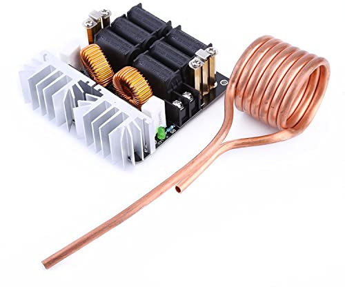 LUNWJJIP Módulo de Placa de Calentamiento por inducción de bajo Voltaje ZVS de 1000W, Bobina, Controlador Flyback de 12V-48V, Calentador DIY