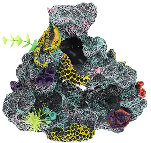 BESPORTBLE Aquariumdekorationen Korallenschmuck Lebensechte Koralenstatue Aquariumdekor Aquariumzubehör Kunstharzhandwerk Figurendekoration Dekorativer Lebensraum Versteck