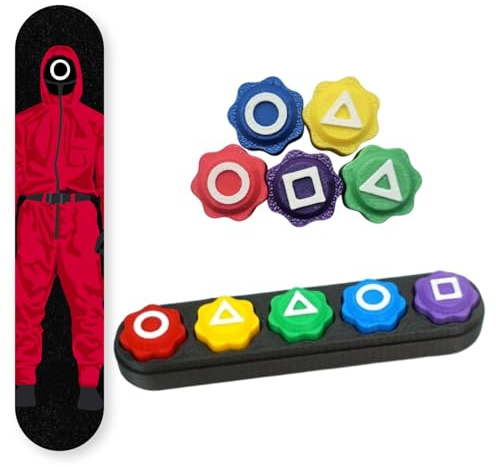 The London Finery Traditional Gonggi Korean Game Set with Colorful Shapes – Hand-Eye Coordination and Fun Skill Game for All Ages – Red Compact Travel Size Toy for Kids & Adults.