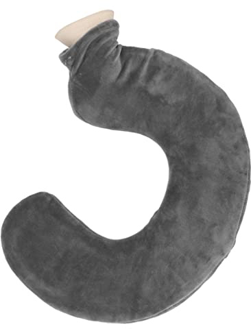 Jeanoko Botella de Agua Caliente, Almohada Bolsa de Agua Caliente en Forma de Agua Caliente en Forma de u Cuello Tibio de Goma Suave Bolsa de Agua Caliente con Cubierta de Tela (Juego