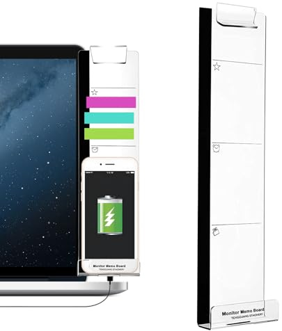 Soporte Para Notas Adhesivas De Monitor - Tablero Organizador Transparente Para Pantallas De Ordenador,Panel Organizador Lateral Para Pantalla Con Adhesivo Para Ordenador Portátil Y Hogar