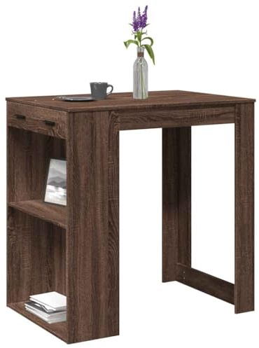 Teenpull Bartisch Braun Eichen-Optik, 102x70x103,5 cm, Holzwerkstoff, robuster Stehtisch für Küche, Esszimmer, Wohnzimmer, modernes Design